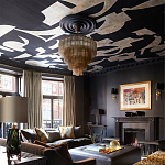 Обои ручная роспись в стиле Арт-деко Symphony Original colourway on Flint silk dupion варинант исполнения - 3 | Loft Concept в Краснодаре