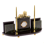 Настольный канцелярский набор из нефрита с декором в виде льва Golden Lion варинант исполнения - 2 | Loft Concept в Краснодаре