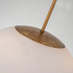 Подвесной светильник золотого цвета с полусферическим опаловым плафоном и декоративным элементом Elstead Lighting варинант исполнения - 5 | Loft Concept в Краснодаре