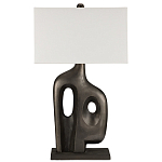 Настольная лампа с прямоугольным тканевым абажуром на фигурном каркасе Brutilist  варинант исполнения - 4 | Loft Concept в Краснодаре