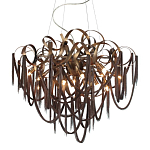 Люстра подвесная с объемной композицией из скрученных лент и металлических цепочек Atlantis Chain варинант исполнения - 1 | Loft Concept в Краснодаре