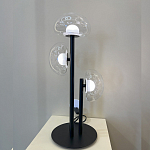 Настольная лампа с тремя прозрачными куполообразными плафонами и черным металлическим основанием Flos Wireline Lighting варинант исполнения - 6 | Loft Concept в Краснодаре