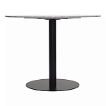 Круглый обеденный стол с белой мраморной столешницей White Tabletop on Black Base варинант исполнения - 4 | Loft Concept в Краснодаре