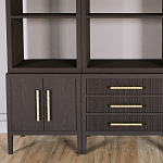 Модульный стеллаж Primo из трех составных элементов Темный орех варинант исполнения - 6 | Loft Concept в Краснодаре