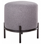 Круглый пуф на металлических ножках с обивкой из рогожки Casey Poof варинант исполнения - 1 | Loft Concept в Краснодаре