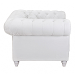 Кресло низкое с мягкой обивкой из велюра на 4-х ножках из массива березы Sophie Armchair white варинант исполнения - 2 | Loft Concept в Краснодаре