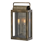 Настенный фонарь прямоугольной формы цвета состаренная латунь с двумя лампами Hinkley варинант исполнения - 1 | Loft Concept в Краснодаре