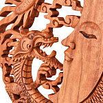 Панно из дерева дракон и луна Panel With Animals варинант исполнения - 2 | Loft Concept в Краснодаре