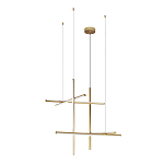 Люстра с 6-ю  пересекающимися цилиндрическими плафонами на тонких тросах Trumpet tube варинант исполнения - 4 | Loft Concept в Краснодаре