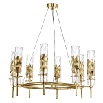 Люстра подвесная круглая с 8-ю цилиндрическими плафонами из стекла LIAISON варинант исполнения - 3 | Loft Concept в Краснодаре