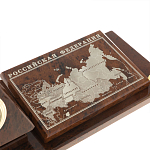 Настольный письменный набор с часами в виде пирамиды из природного камня обсидиана Pyramid of Time варинант исполнения - 4 | Loft Concept в Краснодаре