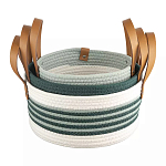Корзина для хранения с ручками плетеная Interlacement Green  варинант исполнения - 3 | Loft Concept в Краснодаре