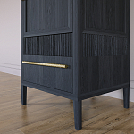 Узкий Шкаф Primo с 2 выдвижными ящиками Черный дуб варинант исполнения - 4 | Loft Concept в Краснодаре