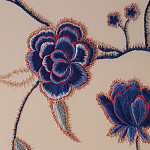 Обои с вышивкой ручной работы Flora Catherine colourway on Liso Pearl wool sateen варинант исполнения - 5 | Loft Concept в Краснодаре