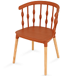 Пластиковый стул на ножках из массива бука Ferret Spiral Brown варинант исполнения - 7 | Loft Concept в Краснодаре