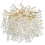 Люстра с хрустальными подвесками на металлических ветках Fairytree Light Gold Chandelier 10 варинант исполнения - 1 | Loft Concept в Краснодаре