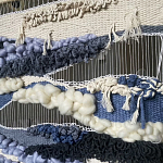 Современное ткачество гобелен в синих оттенках Blue Undine II варинант исполнения - 2 | Loft Concept в Краснодаре