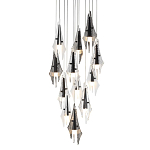 Люстра каскадная с 12-ю рельефными прозрачными плафонами Glass Pod  варинант исполнения - 1 | Loft Concept в Краснодаре