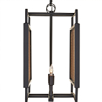 Люстра прямоугольной формы с чёрным каркасом и вставкой из плетеного материала Cage for Light варинант исполнения - 3 | Loft Concept в Краснодаре