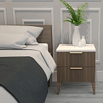 Тумба прикроватная коричневая с белой столешницей и двумя ящиками Harper Line варинант исполнения - 2 | Loft Concept в Краснодаре