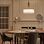 Люстра подвесная с двойным круглым плафоном из органзы и матового стекла Kichler варинант исполнения - 12 | Loft Concept в Краснодаре