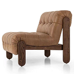 Кресло с деревянным каркасом и обивкой из кожи Medieval Furniture варинант исполнения - 1 | Loft Concept в Краснодаре