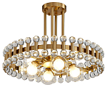 Люстра круглая золотистая с прозрачными стеклянными плафонами в форме шара Crystal Kaleidoscope варинант исполнения - 1 | Loft Concept в Краснодаре