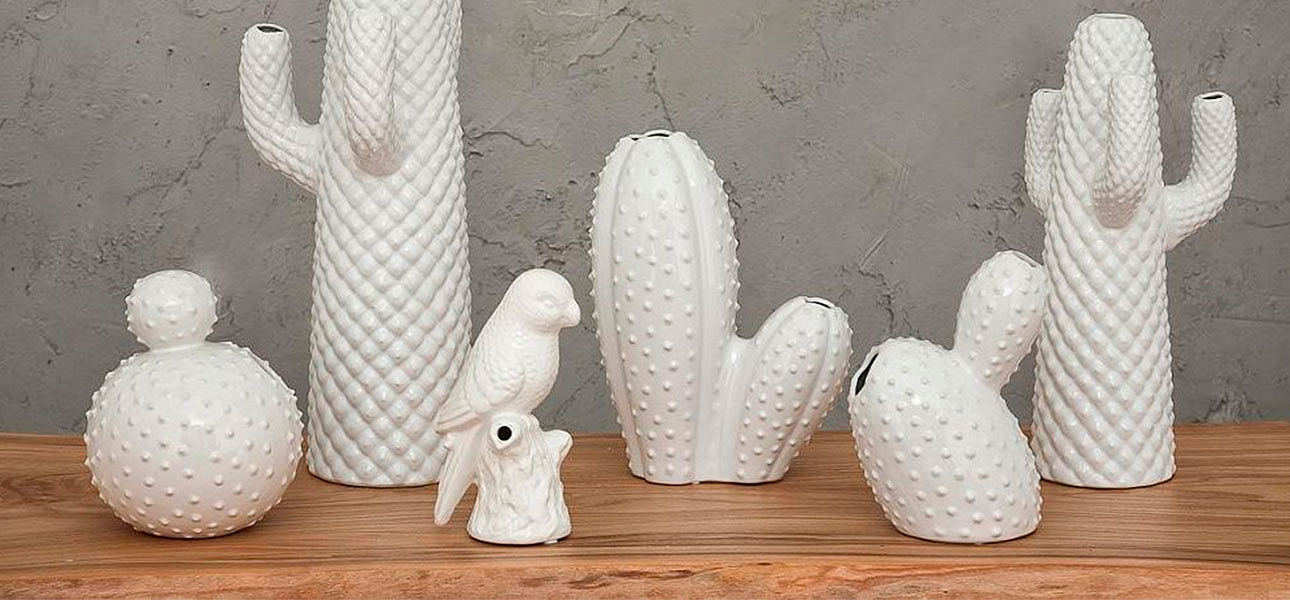 Фигурка керамика белый кактус White Cactus - Loft-Concept в Краснодаре