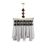 Люстра квадратная плетеная с бахромой Wicker Square Chandelier with Tassels варинант исполнения - 1 | Loft Concept в Краснодаре