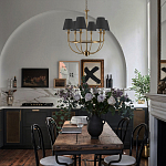 Бра с металлическим основанием бронзового цвета и 2-мя черными конусовидными абажурами Dignity варинант исполнения - 5 | Loft Concept в Краснодаре