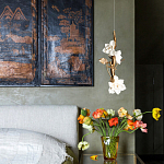 Люстра с белыми цветами на ветвистом каркасе Lure by PELLE варинант исполнения - 3 | Loft Concept в Краснодаре