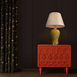 Настольная лампа желтая с изображением белых птиц Flight Among Acacia варинант исполнения - 5 | Loft Concept в Краснодаре