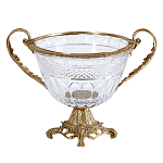 Чаша из прозрачного стекла с ручками и ободком из бронзы Eden Garden варинант исполнения - 1 | Loft Concept в Краснодаре