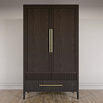 Шкаф платяной Primo с выдвижными ящиками шпон Темный орех варинант исполнения - 2 | Loft Concept в Краснодаре