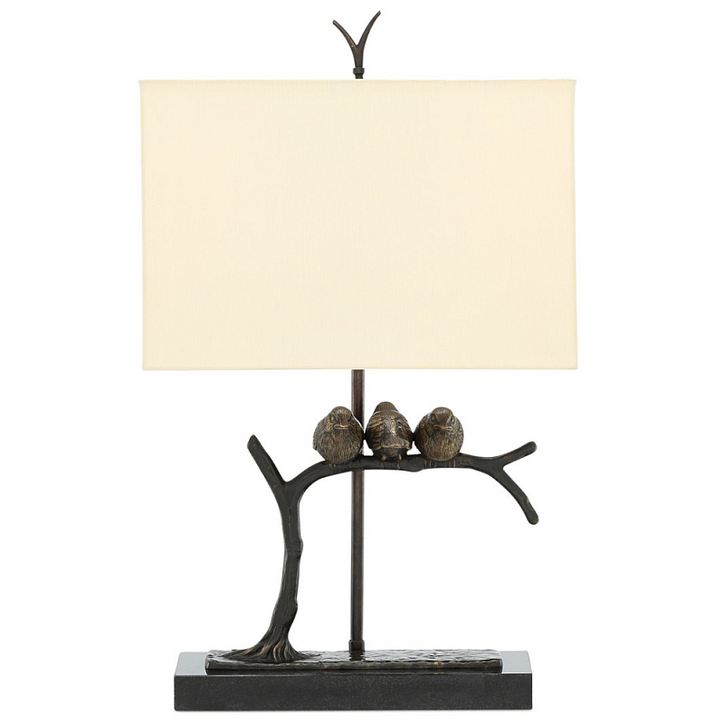 Настольная лампа Птицы на изогнутой ветке Lamp Tit Бронза Черный Бежевый Настольная лампа Птицы на изогнутой ветке Lamp Tit Бронза Черный Бежевый в Краснодаре | Loft Concept