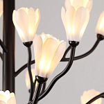 Люстра подвесная черного цвета с ветвями и белыми фарфоровыми цветами Floralis варинант исполнения - 14 | Loft Concept в Краснодаре