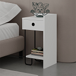 Прикроватная тумба белого цвета с ящиком и открытой полкой SIRIUS NIGHTSTAND RIGHT MODULE WHITE варинант исполнения - 3 | Loft Concept в Краснодаре