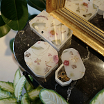 Шкатулка из эпоксидной смолы с цветами белая Epoxy Resin Rectangular Box White варинант исполнения - 5 | Loft Concept в Краснодаре