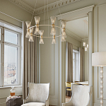 Люстра круглая с фактурными абажурами из тонких металлических палочек Wild Thorns варинант исполнения - 3 | Loft Concept в Краснодаре