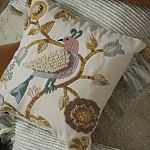 Чехол на подушку с кисточками и вышивкой птиц Ethnic mix Birds Square варинант исполнения - 6 | Loft Concept в Краснодаре