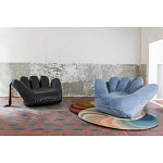 Дизайнерское плюшевое кресло в форме руки голубое Poltronova Joe Plush Baby Blue Armchair варинант исполнения - 2 | Loft Concept в Краснодаре