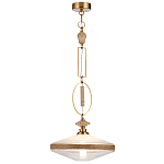 Подвесной светильник с плоским прозрачным плафоном и декоративной вставкой из текстурного камня Tectona  варинант исполнения - 3 | Loft Concept в Краснодаре