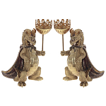 Подсвечник в виде дракона Dragon candlestick Green Gold Brown L or R варинант исполнения - 4 | Loft Concept в Краснодаре