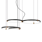 Люстра подвесная светодиодная с 4-мя кольцами черный металл Ring Horizontal варинант исполнения - 1 | Loft Concept в Краснодаре