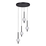 Люстра светодиодная каскадная с 4-мя сферическими стеклянными плафонами Splatter варинант исполнения - 3 | Loft Concept в Краснодаре