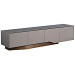 Тумба под телевизор со стеклянной столешницей и с выдвижными ящиками Minimalist Accent варинант исполнения - 1 | Loft Concept в Краснодаре