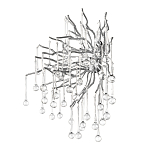 Бра с лучеобразным основанием и подвесками из прозрачного стекла в виде длинных капель Droplet Chandelier варинант исполнения - 11 | Loft Concept в Краснодаре