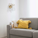 Бра золотого цвета с ветвями и белыми овальными стеклянными подвесками Droplet Chandelier варинант исполнения - 7 | Loft Concept в Краснодаре