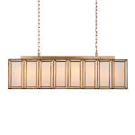 Люстра прямоугольная с каркасом золотого цвета Soft Glow Lamps варинант исполнения - 1 | Loft Concept в Краснодаре