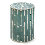 Приставной круглый столик с инкрустацией blue Mandika Bone Inlay  варинант исполнения - 2 | Loft Concept в Краснодаре